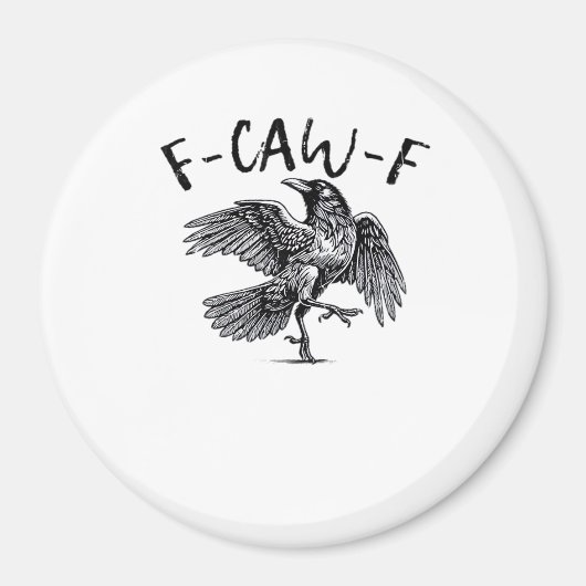 F Caw F Krähe Retro Klassischer Stil Magnet (Vorne)