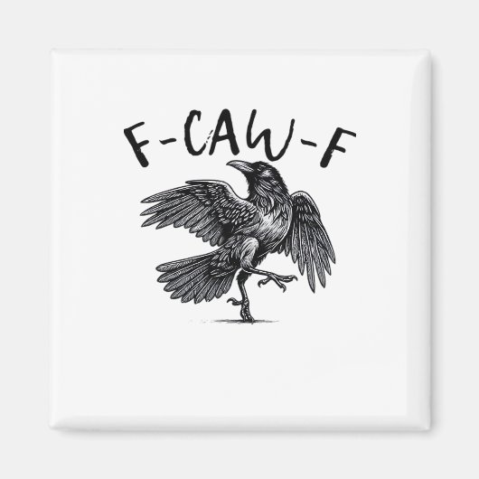 F Caw F Krähe Retro Klassischer Stil Magnet (Vorne)