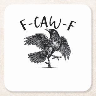 F Caw F Krähe Retro Klassischer Stil Rechteckiger Pappuntersetzer