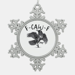 F Caw F Krähe Retro Klassischer Stil Schneeflocken Zinn-Ornament