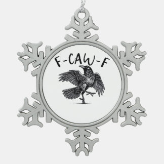 F Caw F Krähe Retro Klassischer Stil Schneeflocken Zinn-Ornament