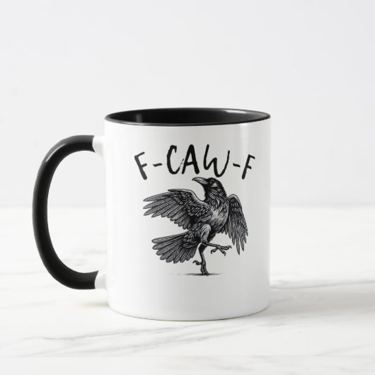 F Caw F Krähe Retro Klassischer Stil Tasse (Links)
