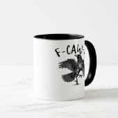 F Caw F Krähe Retro Klassischer Stil Tasse (VorderseiteRechts)