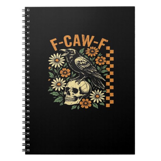 F-Caw-F Krähe Vintage-Grafik Notizblock (Vorderseite)