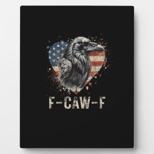 F-Caw-F Krähe Vogel Herz USA Flagge Vintage Fotoplatte