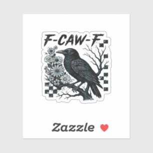 F-Caw-F Krähe Vogel Retro Klassiker Aufkleber