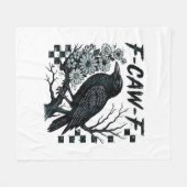 F-Caw-F Krähe Vogel Retro Klassiker Fleecedecke (Vorderseite (Horizontal))