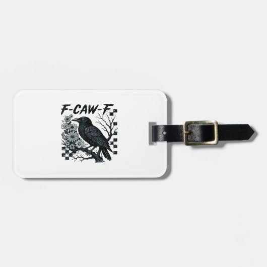 F-Caw-F Krähe Vogel Retro Klassiker Gepäckanhänger (Vorderseite horizontal)
