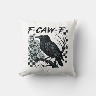 F-Caw-F Krähe Vogel Retro Klassiker Kissen