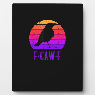 F-Caw-F Krähe Vogel Retro Sonnenuntergang Vintage Fotoplatte