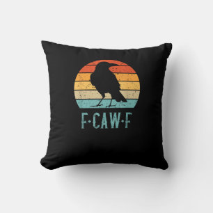 F-Caw-F Krähe Vogel Retro Sonnenuntergang Vintage  Kissen