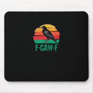 F-Caw-F Krähe Vogel Retro Sonnenuntergang Vintage  Mousepad