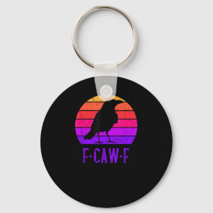F-Caw-F Krähe Vogel Retro Sonnenuntergang Vintage Schlüsselanhänger