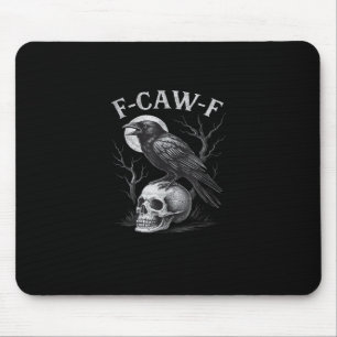 F-Caw-F Krähe Vogel Retro Vintage Gothic Mond F-Ca Mousepad