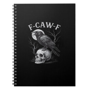 F-Caw-F Krähe Vogel Retro Vintage Gothic Mond F-Ca Notizblock