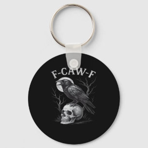 F-Caw-F Krähe Vogel Retro Vintage Gothic Mond F-Ca Schlüsselanhänger