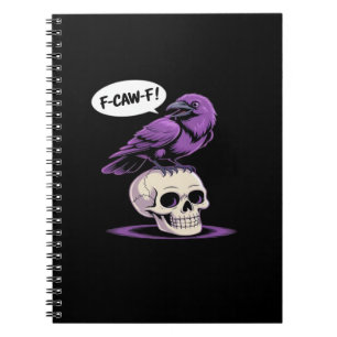 F-Caw-F Krähen-Schädel Halloween Humor Grafikdesig Notizblock