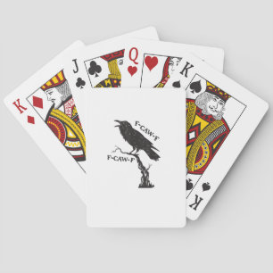 F-Caw-F Krähen-Wortspiel Lustiger Vogel Krächzen G Spielkarten