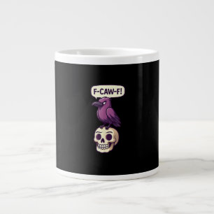 F-Caw-F Krähenschädel Halloween Humor Grafikdesign Jumbo-Tasse