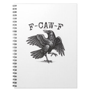 F-Caw-F Krähenwitz Funny Vogel Krächzen Grunge Ret Notizblock