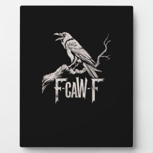 F-Caw-F Krähenwortwitz Lustiger Vogel Krächzen Gru Fotoplatte