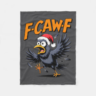 F-caw-f Krähenzitat-Meme - Lustiger Weihnachtsrabe Fleecedecke