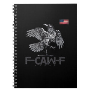 F-Caw-F Kuh Lustiger Vogel USA Vintage-Flagge Lust Notizblock