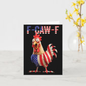 F-caw-f Lustig Huhn Humor USA-Flagge Zitat Hahn Karte (Gelbe Blume)