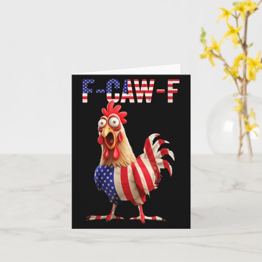 F-caw-f Lustig Huhn Humor USA-Flagge Zitat Hahn Karte (Gelbe Blume)