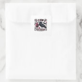 F Caw F Lustig Trendig Quadratischer Aufkleber (Tasche)