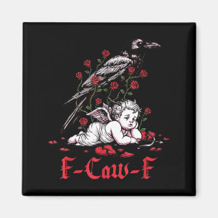 F-caw-f Lustige Florale Schwarze Vogel Cupid Anti Magnet