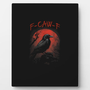 F-Caw-F Lustige Krähe Blutmond Gothic Erwachsenen  Fotoplatte