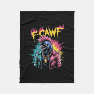 F-caw-f Lustige Krähe Punk Rabe Graffiti Erwachsen Fleecedecke