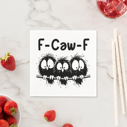 F-Caw-F Lustige Vogel-Zitate-Geschenke Serviette (Beispiel)