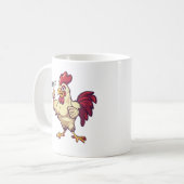 F-Caw-F Lustiger Hahn Flex Deine Federn Tasse (Vorderseite Links)
