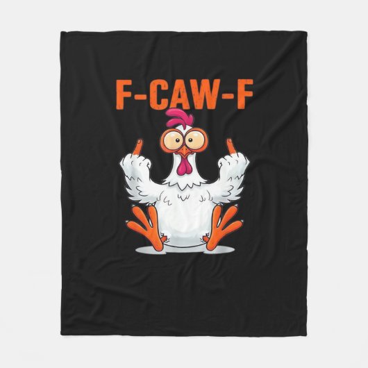 F-Caw-F Lustiger Hahn Klassisch Minimal Sauber Fleecedecke (Vorderseite)