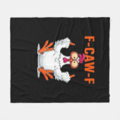 F-Caw-F Lustiger Hahn Klassisch Minimal Sauber Fleecedecke (Vorderseite (Horizontal))