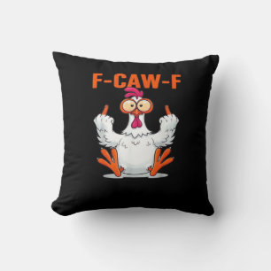 F-Caw-F Lustiger Hahn Klassisch Minimal Sauber Kissen
