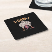 F Caw F Lustiger Hahn Klassischer Retro Stil Rechteckiger Pappuntersetzer (angewinkelt)