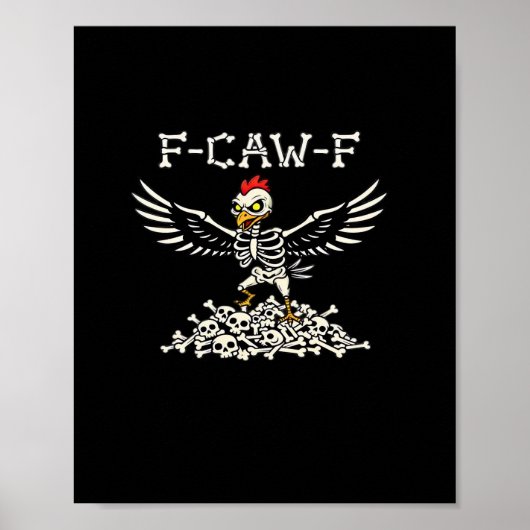 F Caw F Lustiger Hühner-Halloween Cooler Einzigart Poster (Vorne)