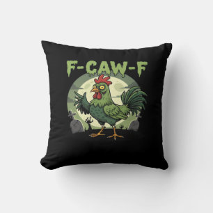 F Caw F Lustiger Hühner Halloween Vintage Klassike Kissen