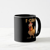 F Caw F Lustiger Hühner Humor Hahn Meme Klassiker Tasse (VorderseiteRechts)