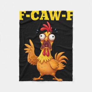 F-caw-f Lustiger Hühner Humor Zitat Hahn Meme (auf Fleecedecke