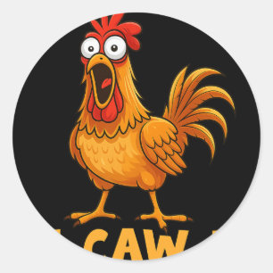 F-caw-f Lustiger Hühner Humor Zitat Hahn Meme Spaß Runder Aufkleber