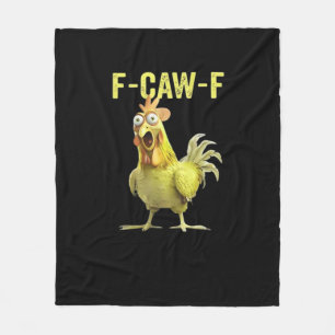 F Caw F Lustiger Hühner Humor Zitat im Vintage-Sti Fleecedecke