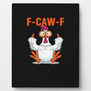 F Caw F Lustiger Hühner Humor Zitat im Vintage-Sti Fotoplatte
