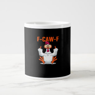 F Caw F Lustiger Hühner Humor Zitat im Vintage-Sti Jumbo-Tasse