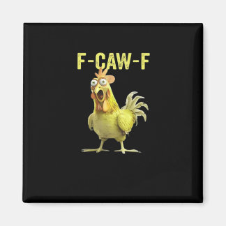 F Caw F Lustiger Hühner Humor Zitat im Vintage-Sti Magnet