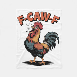 F Caw F Lustiger Hühner-Spruch Hahn Humor Meme Män Fleecedecke