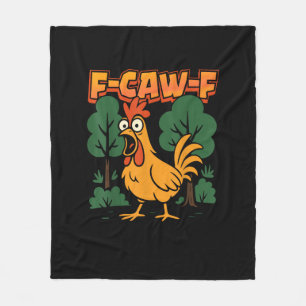 F-Caw-F Lustiger Hühnerhumor F-Caw-F Zitat Vintage Fleecedecke